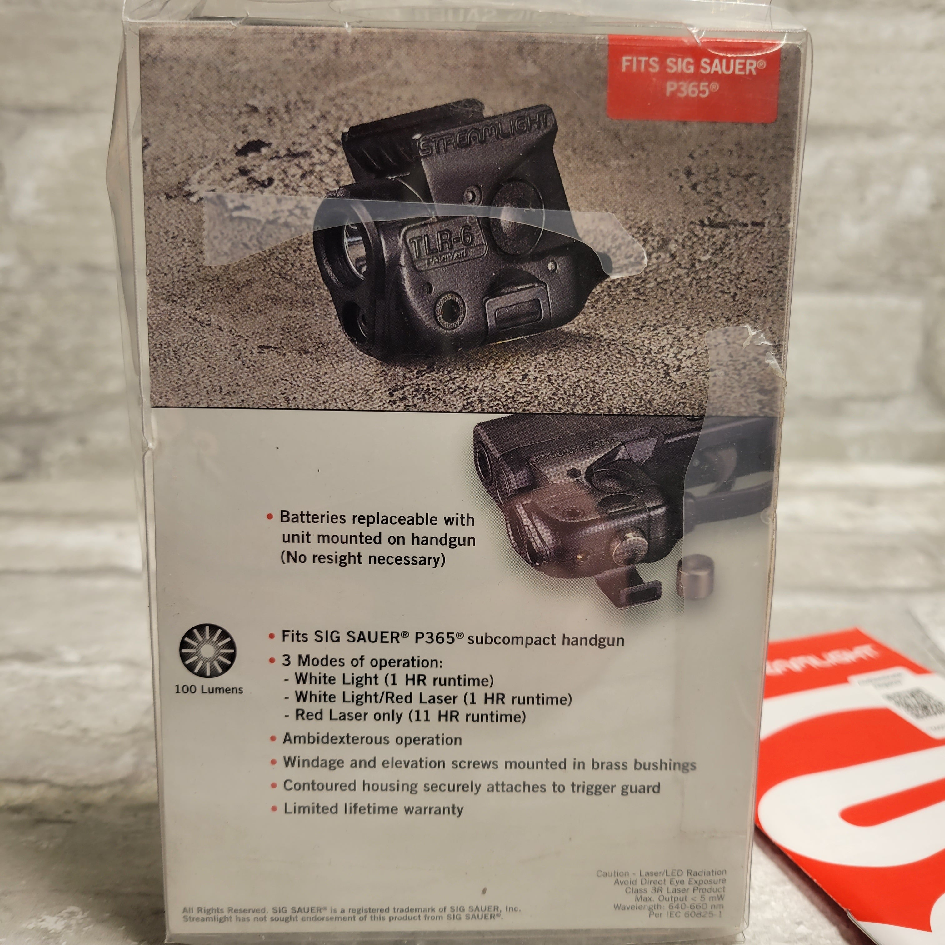 Streamlight TLR-6 Flashlight/Red Laser for Sig Sauer P365 (8002125234414)